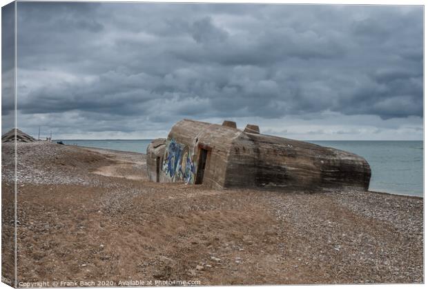 WW2 bunker at the North Sea coast in LildStrand, Denmark Canvas Print by Frank Bach