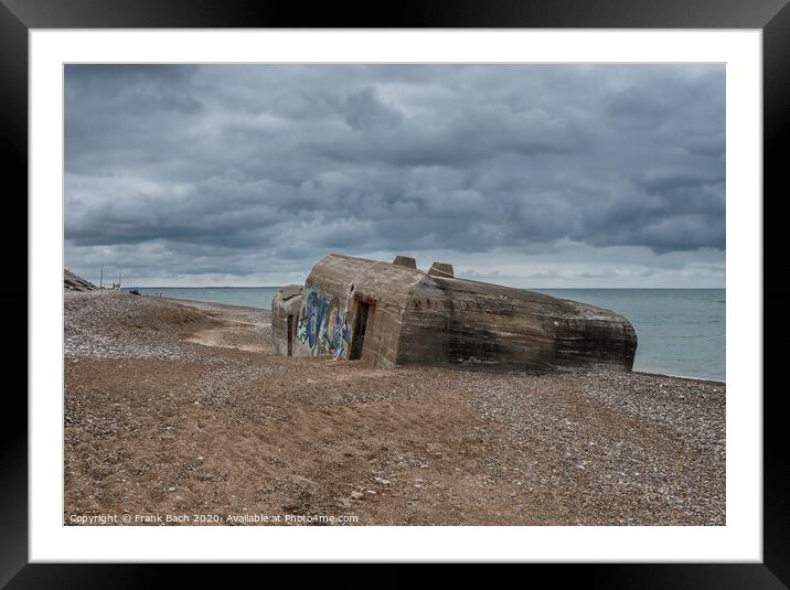 WW2 bunker at the North Sea coast in LildStrand, Denmark Framed Mounted Print by Frank Bach