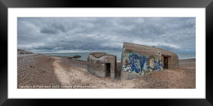 WW2 bunker at the North Sea coast in LildStrand, Denmark Framed Mounted Print by Frank Bach