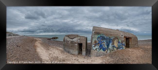 WW2 bunker at the North Sea coast in LildStrand, Denmark Framed Print by Frank Bach