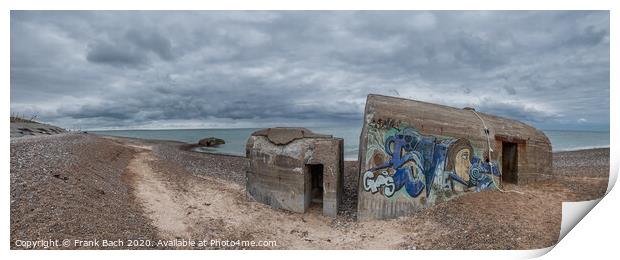WW2 bunker at the North Sea coast in LildStrand, Denmark Print by Frank Bach
