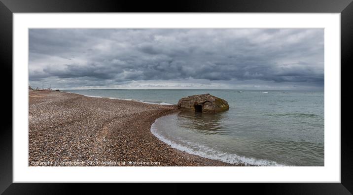 WW2 bunker at the North Sea coast in LildStrand, Denmark Framed Mounted Print by Frank Bach