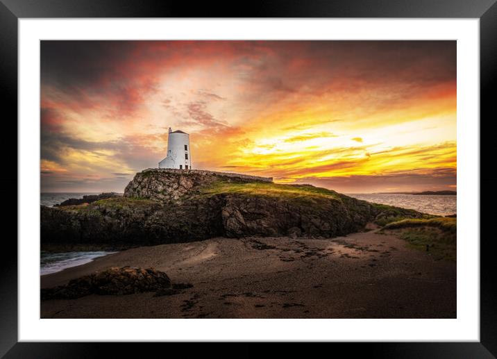 Twr Mawr Lighthouse Framed Mounted Print by Karl McCarthy