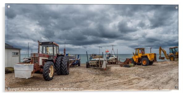 Coastal cutter on the beach at Lild Strand in Thy, Denmark Acrylic by Frank Bach