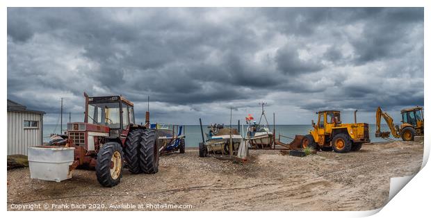 Coastal cutter on the beach at Lild Strand in Thy, Denmark Print by Frank Bach