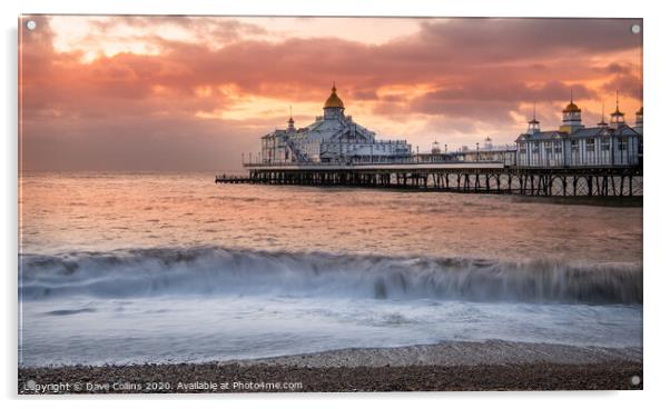 Sunrise, Eastbourne Pier, Sussex, England Acrylic by Dave Collins