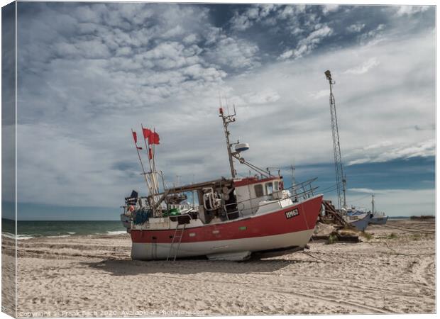 Coastal cutters at Thorup beach in the western part of Denmark Canvas Print by Frank Bach