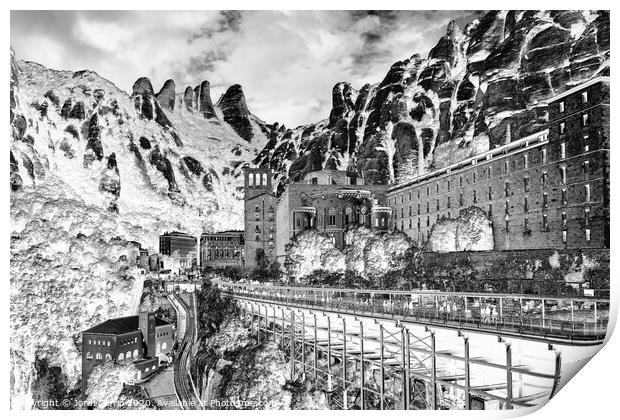 Montserrat Monastery and its natural park - Catalo Print by Jordi Carrio