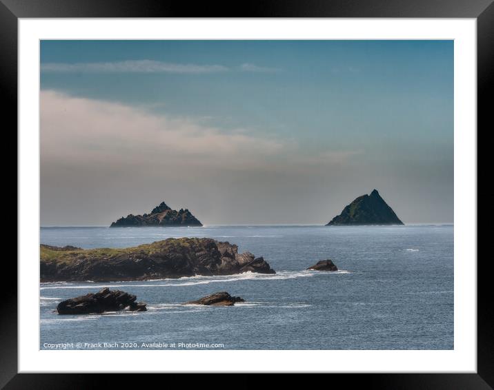 Skellig islands seen from Valentia island Framed Mounted Print by Frank Bach