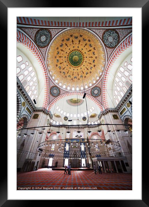 Suleymaniye Mosque Interior Framed Mounted Print by Artur Bogacki