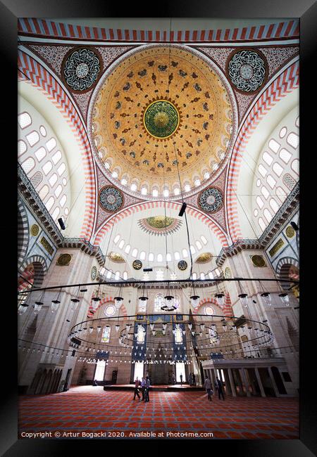 Suleymaniye Mosque Interior Framed Print by Artur Bogacki