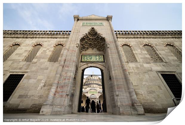 Blue Mosque Gate in Istanbul Print by Artur Bogacki