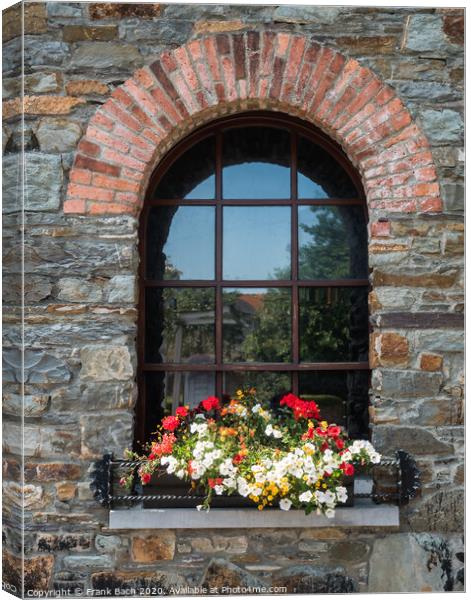 Old rustic window with flowers Canvas Print by Frank Bach