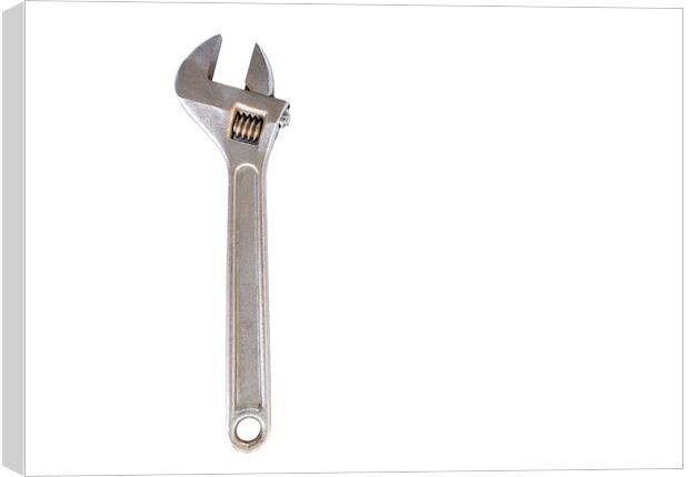 Old adjustable wrench isolated on white background Canvas Print by Sergii Petruk