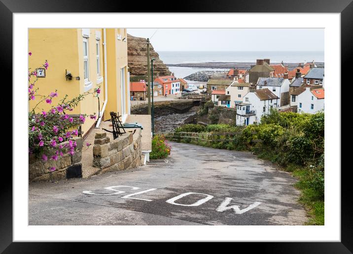 Steep road leading into Staithes Framed Mounted Print by Jason Wells