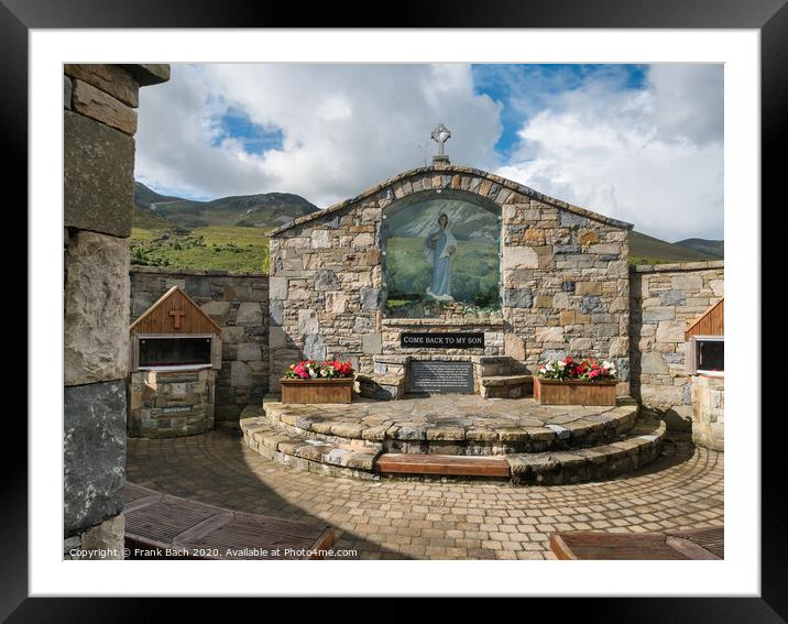 The statue of Our Lady of Medjugorie with Croagh Patrick in the background Framed Mounted Print by Frank Bach