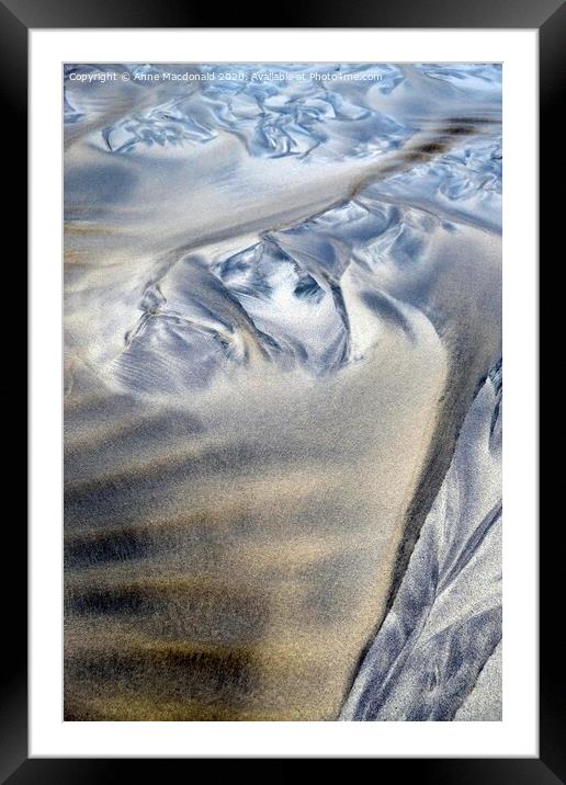 Sand Patterns At Meal Beach, Burra, Shetland. Framed Mounted Print by Anne Macdonald