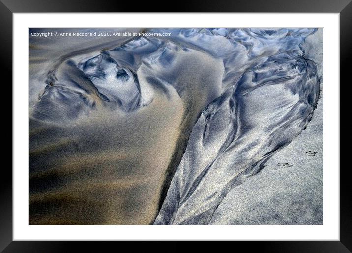 Sand Patterns At Meal Beach, Burra, Shetland. #2 Framed Mounted Print by Anne Macdonald