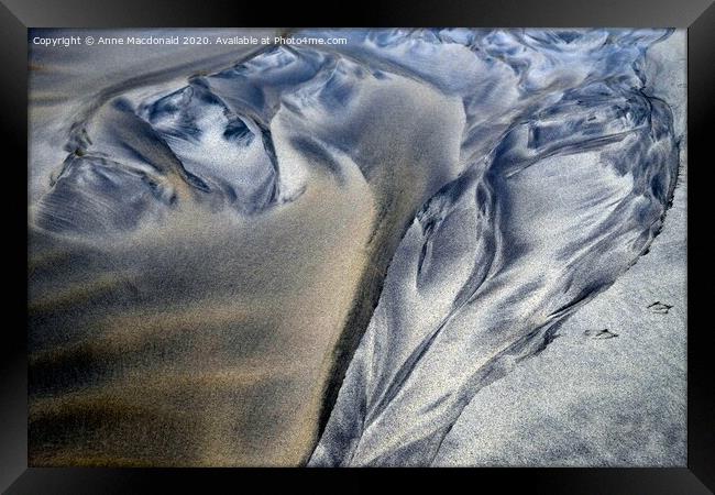 Sand Patterns At Meal Beach, Burra, Shetland. #2 Framed Print by Anne Macdonald
