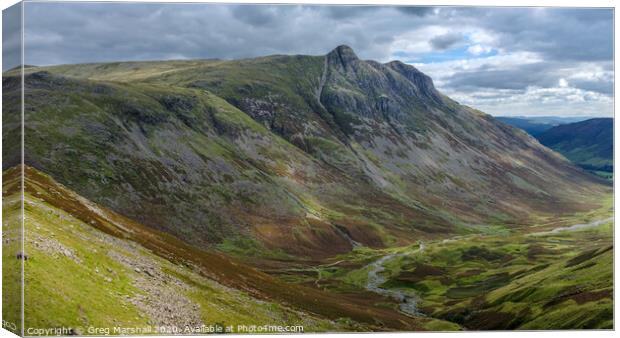The Langdale Pikes Canvas Print by Greg Marshall