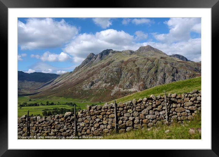 The Langdale Pikes Framed Mounted Print by Greg Marshall