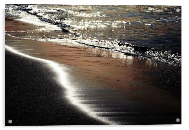 Shining Sea At Meal Beach, Burra, Shetland. Acrylic by Anne Macdonald