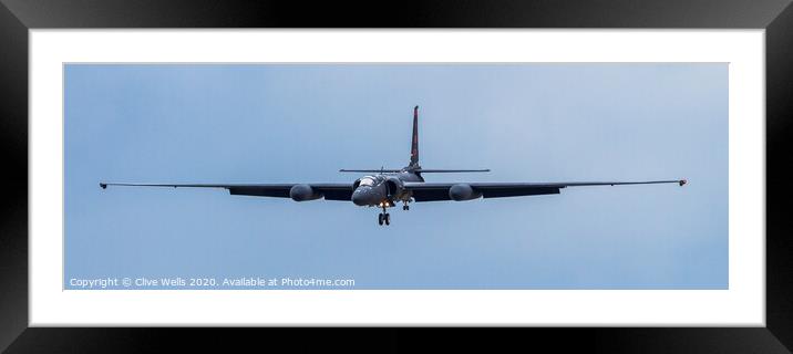 Dragon Lady at RAF Fairford about to land Framed Mounted Print by Clive Wells