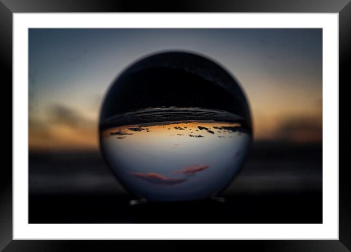 Abstract sunset through the crystal ball Framed Mounted Print by Andrew chittock