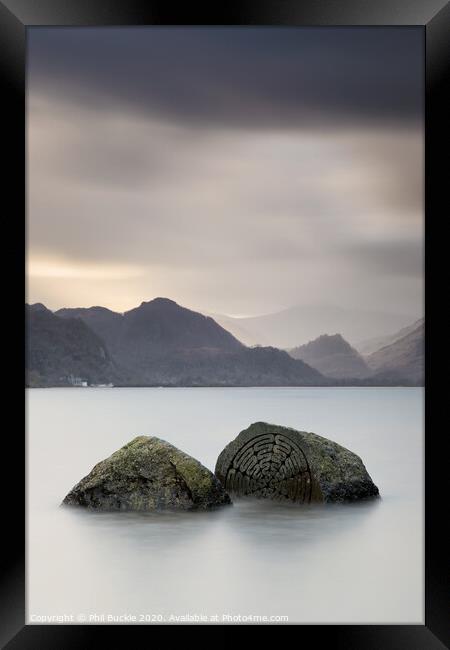 Centenary Stones Derwent Water Framed Print by Phil Buckle