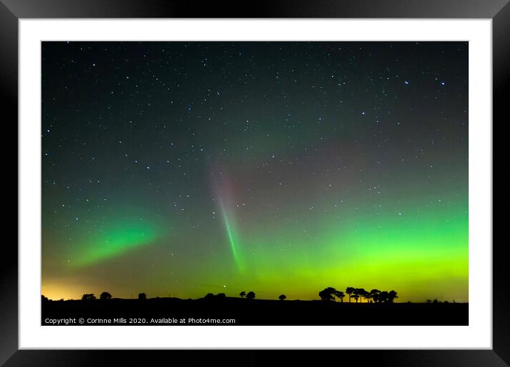 Aurora skies Framed Mounted Print by Corinne Mills