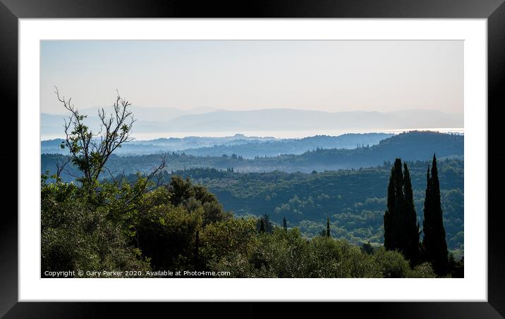Corfu Landscape Framed Mounted Print by Gary Parker