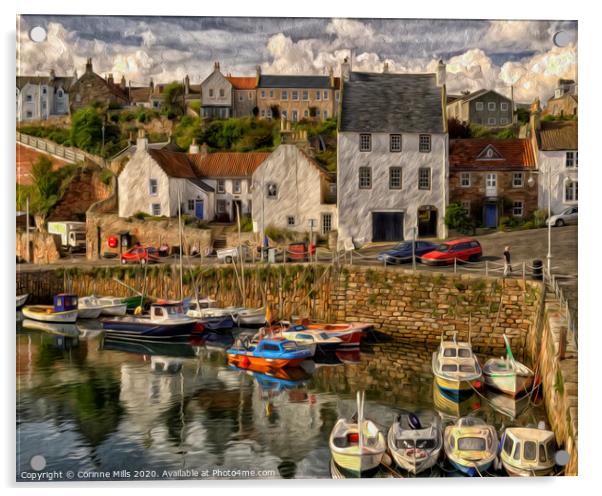 Crail Harbour, Fife, Scotland Acrylic by Corinne Mills