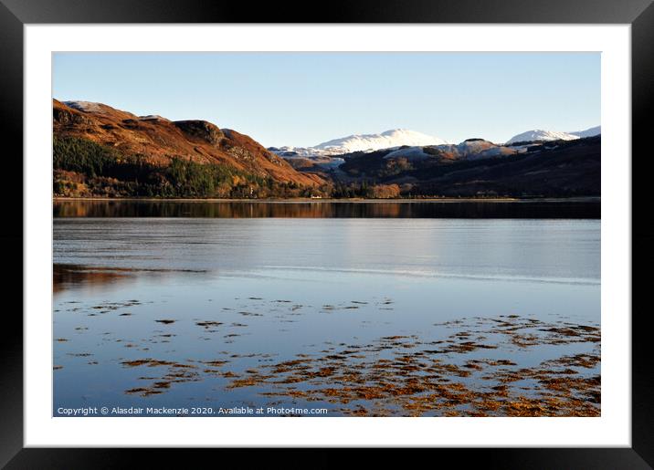 Looking across to Attadale from Lochcarron Framed Mounted Print by Alasdair Mackenzie