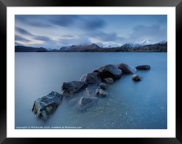 Derwent Water Blues Framed Mounted Print by Phil Buckle