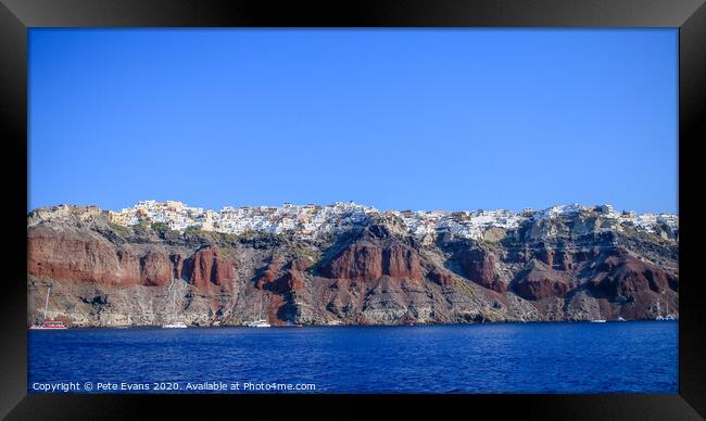 Santorini Blue Framed Print by Pete Evans