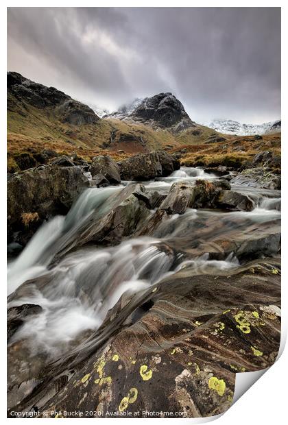 Deepdale Beck Waterfalls Print by Phil Buckle