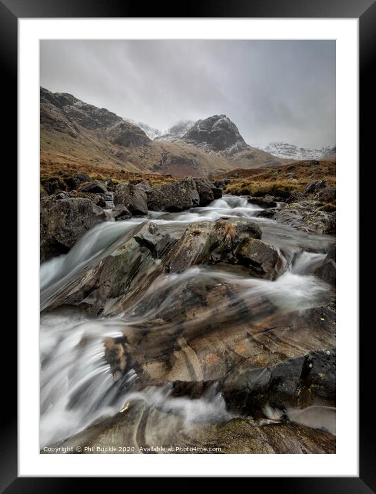Deepdale Beck Waterfalls Framed Mounted Print by Phil Buckle