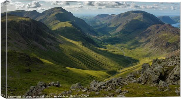 View of Ennerdale Lake District Canvas Print by Greg Marshall