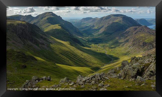 View of Ennerdale Lake District Framed Print by Greg Marshall