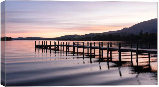 Coniston Water Jetty Canvas Print by David Semmens