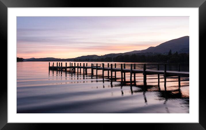 Coniston Water Jetty Framed Mounted Print by David Semmens
