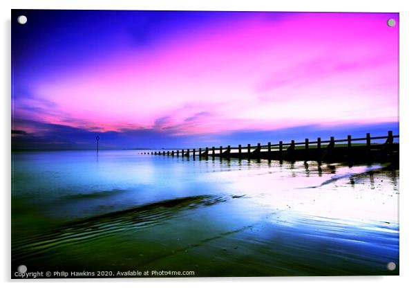 Breaking dawn over Portobello beach Acrylic by Philip Hawkins