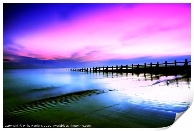 Breaking dawn over Portobello beach Print by Philip Hawkins