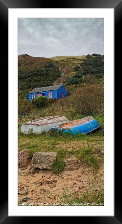 The Blue Hut By The Sea Framed Mounted Print by Alasdair Preston