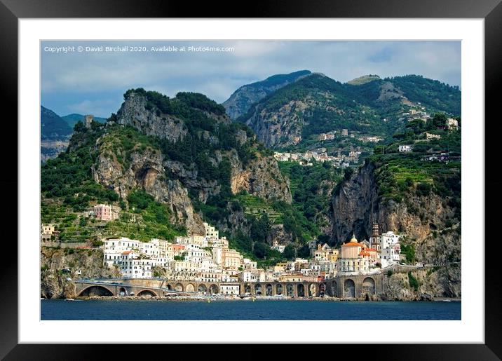 Atrani on Italy's Amalfi Coast. Framed Mounted Print by David Birchall