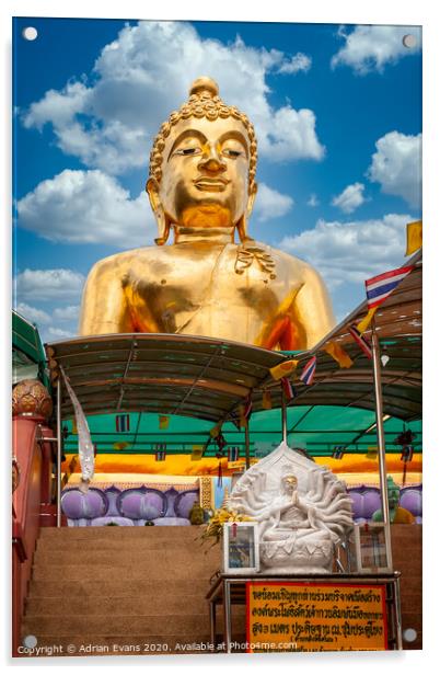 Buddha Golden Triangle Thailand Acrylic by Adrian Evans