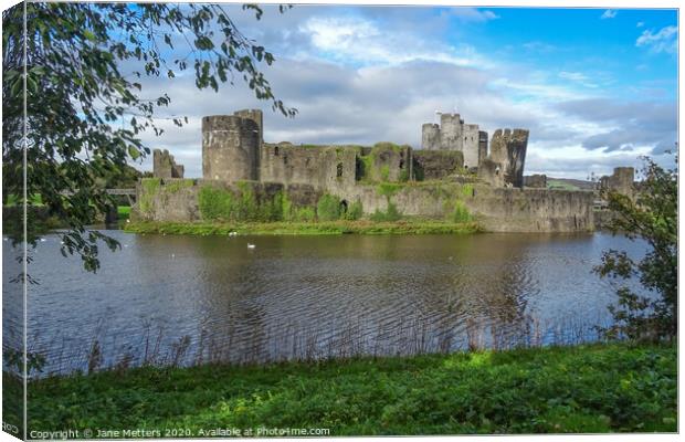 Caerphilly  Castle Canvas Print by Jane Metters
