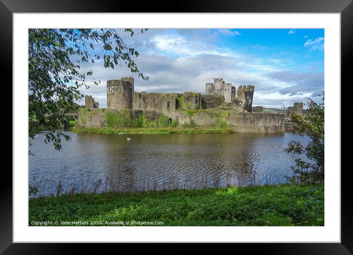 Caerphilly  Castle Framed Mounted Print by Jane Metters
