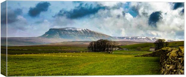 A snow flecked Pen-Y-Ghent Canvas Print by Jim Day