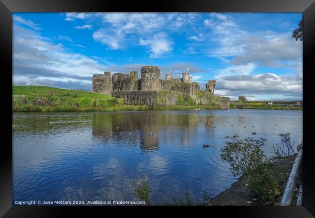 Caerphilly Castle Framed Print by Jane Metters